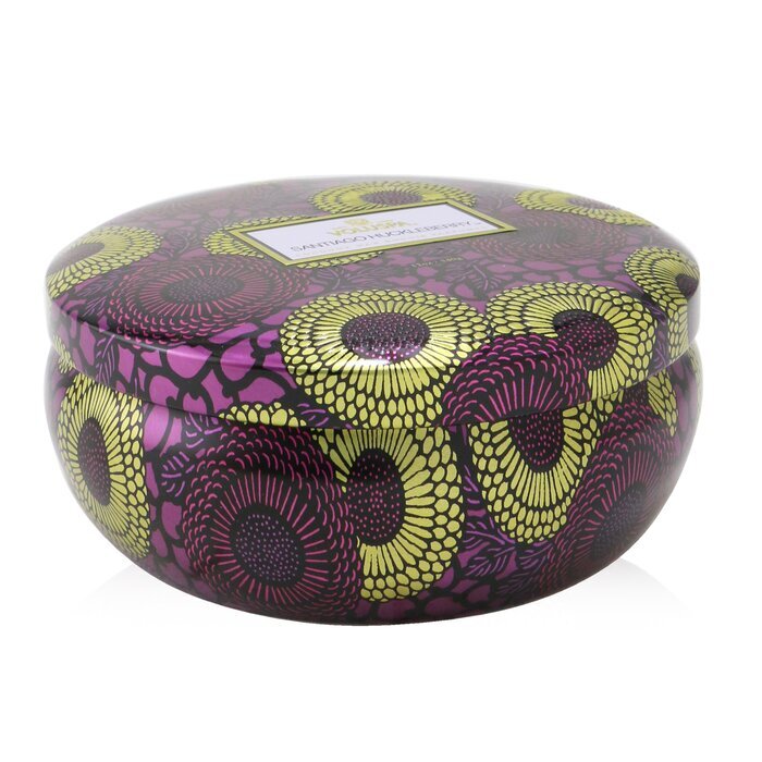 Bougie en étain décorative Voluspa 3 mèches - Santiago Huckleberry 340g/12oz