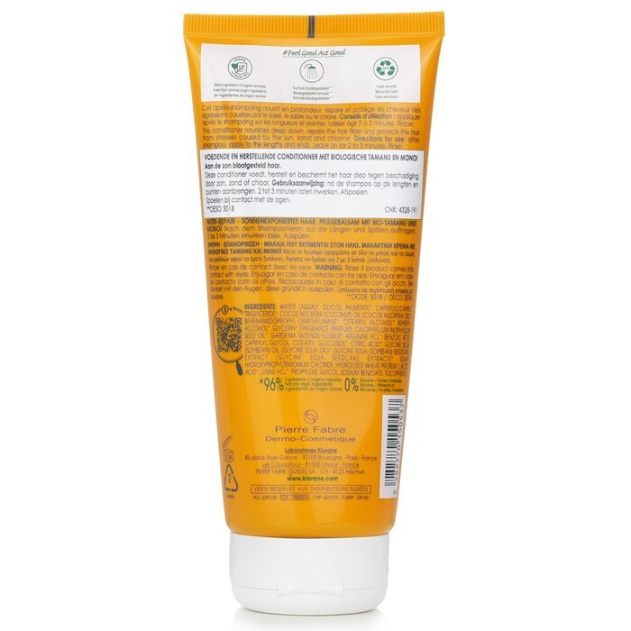 Klorane Conditioner mit Bio-Tamanu und Monoi (Nutri Repair für sonnenexponiertes Haar) 200 ml/6,7 oz
