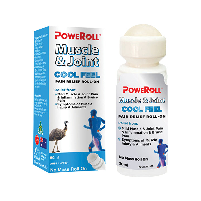 PoweRoll Muskel- und Gelenköl zur Schmerzlinderung, Cool Feel, Roll-On, 50 ml