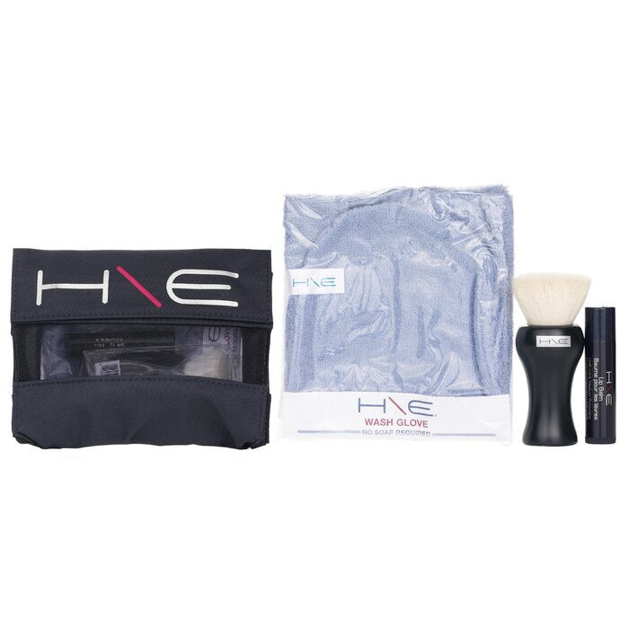 Jane Iredale H\E Minerals Kit: Lippenbalsam LSF 15 + Gesichtsbürste + Waschhandschuh + Tasche 3-tlg. + 1 Tasche
