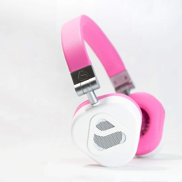 EAMUS Verto Headphones - 3 in 1 convertible speakers and headphones-  White/Pink
