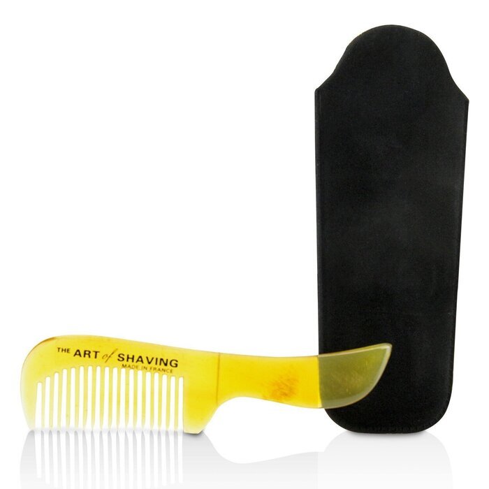 The Art Of Shaving Horn-Schnurrbartkamm - Schwarzes Wildleder 1 Stück