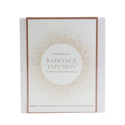 Skin Medica Radiance Infusion Ultra Hydrating Ritual Set: HA Rejuvenating Hydrator 28,4 g + Ultra Hydrating Sheet-Maske 2 Stk. + Rosenquarz-Roller 4 Stk.