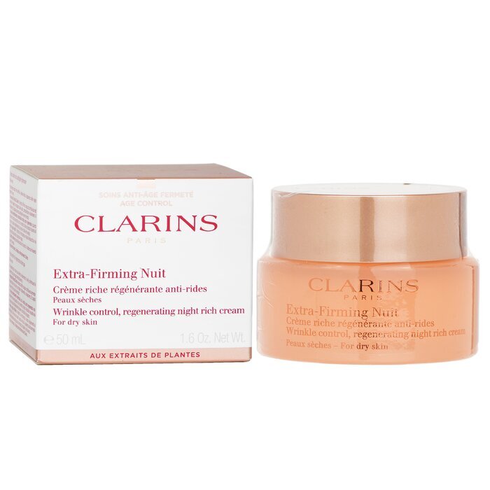 Clarins Extra-Firming Nuit Wrinkle Control, regenerierende Nachtcreme – für trockene Haut, 50 ml