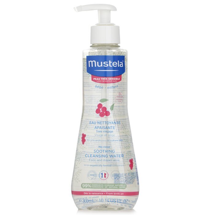 Mustela No Rinse Soothing Cleansing Water (Face & Diaper Area) - For Very Sensitive Skin 300ml