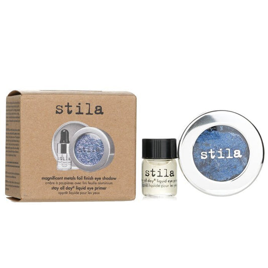 Stila Magnificent Metals Foil Finish Eye Shadow avec Mini Stay All Day Liquid Eye Primer - Cobalt Métallique 2pcs