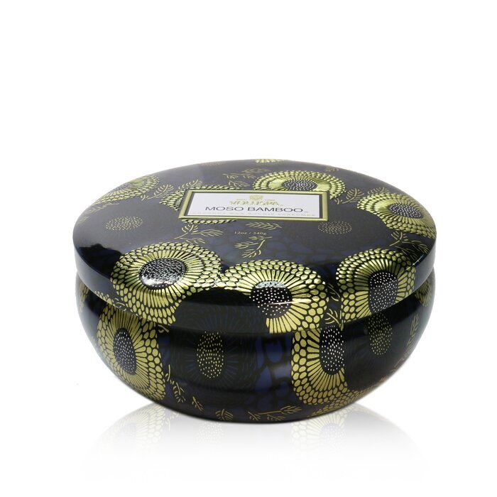 Voluspa Bougie en étain décorative à 3 mèches - Bambou Moso 340g/12oz