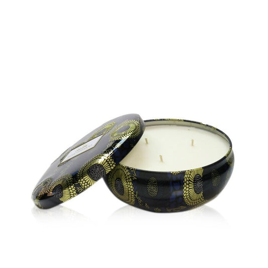 Voluspa Bougie en étain décorative à 3 mèches - Bambou Moso 340g/12oz