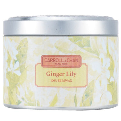 Carroll & Chan Bougie en étain 100 % cire d'abeille - Lys de gingembre (8x6) cm
