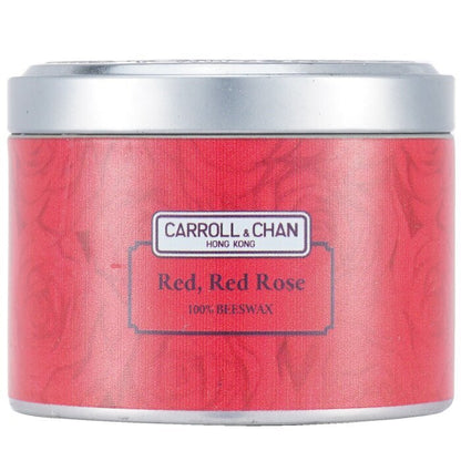Carroll &amp; Chan Kerze aus 100 % Bienenwachs in Dose – Rote Rose (8 x 6) cm