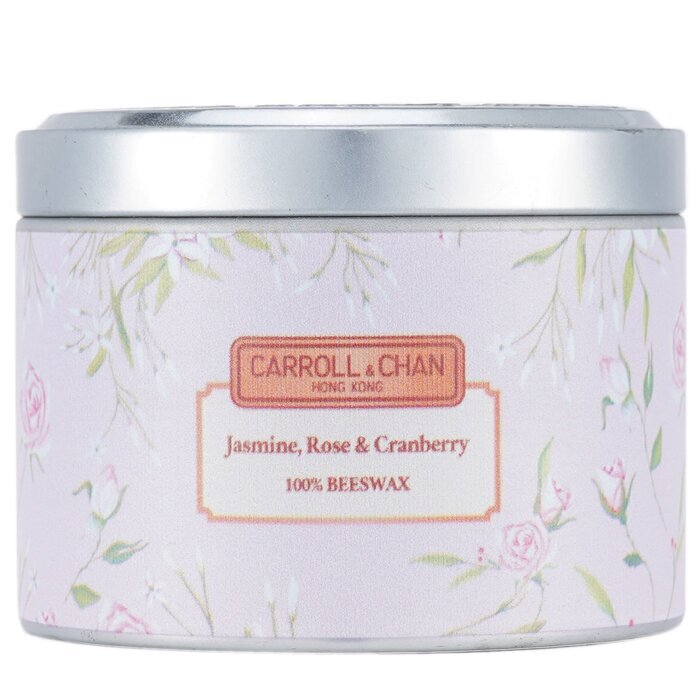 Carroll &amp; Chan Kerze in Dose, 100 % Bienenwachs, Jasmin, Rose, Cranberry (8 x 6) cm