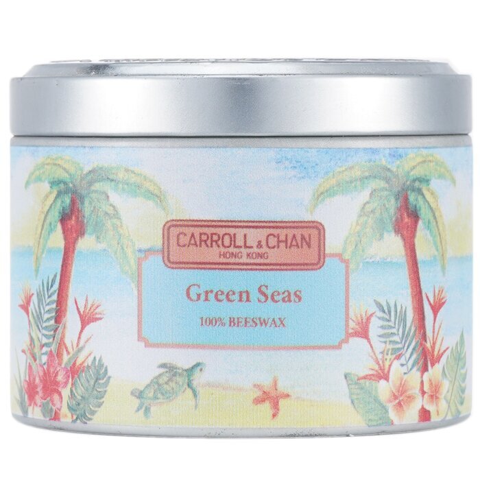 Carroll &amp; Chan Kerze aus 100 % Bienenwachs in Dose – Grüne Meere (8 x 6) cm