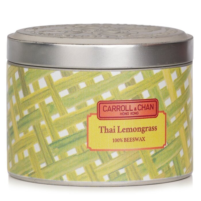 Carroll &amp; Chan Kerze in Dose, 100 % Bienenwachs, Thailändisches Zitronengras, 8 x 6 cm
