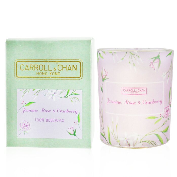 Carroll &amp; Chan Votivkerze, 100 % Bienenwachs, Jasmin, Rose, Cranberry, 65 g