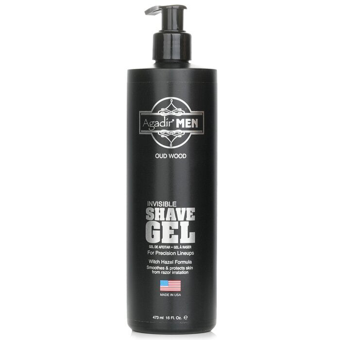 Agadir Huile d'Argan Agadir Gel de Rasage Invisible pour Hommes - Bois d'Oud 473ml/16oz