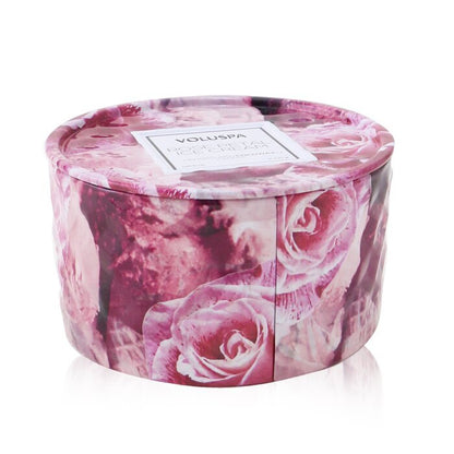 Voluspa Bougie en étain 2 mèches - Crème glacée aux pétales de rose 170g/6oz