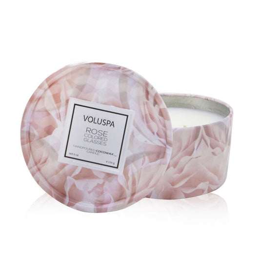 Voluspa Bougie en étain à 2 mèches - Verres roses 170g/6oz