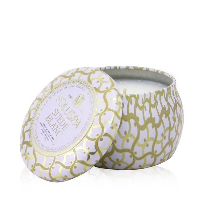 Voluspa Mini Bougie en Boîte - Suede Blanc 113g/4oz
