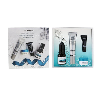 Dr. Brandt Skincare Wishlist Kit: Pore Refiner Primer 30 ml + Faltenglättungscreme 15 g + Mikrodermabrasion 7,5 g + Hyaluroncreme 10 g 4-tlg.
