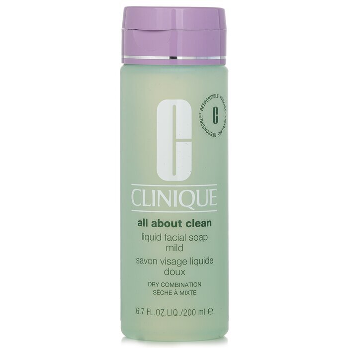 Clinique All About Clean Flüssige Gesichtsseife, mild – Trockene Mischhaut, 200 ml