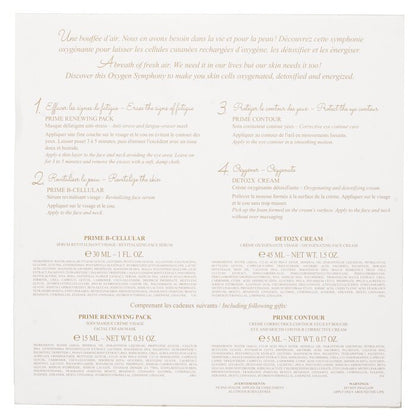 Valmont The Oxygen Symphony Set : Pack Prime Renewing 15ml + Prime B -Cellular 30ml + Prime Contour 5ml + Crème Deto2x 45ml 4pcs