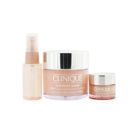 Clinique Moisture Surge Set: Moisture Surge 100H 125 ml + All About Eyes 15 ml + Moisture Surge Gesichtsspray Thirsty Skin Relief 30 ml 3-tlg.