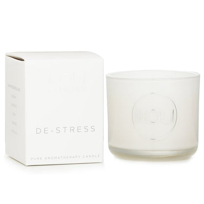 iKOU Essentials Aromatherapie-Kerze aus natürlichem Wachs im Glas – Stress abbauen (Lavendel und Geranie) 100177, 85 g