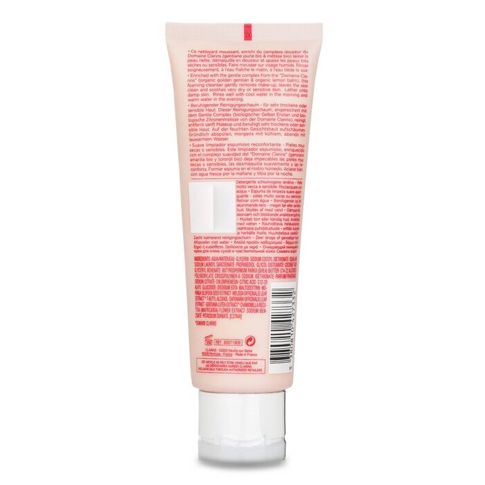 Clarins Soothing Gentle Foaming Cleanser mit Alpenkräutern und Sheabutter-Extrakten – Sehr trockene oder empfindliche Haut, 125 ml
