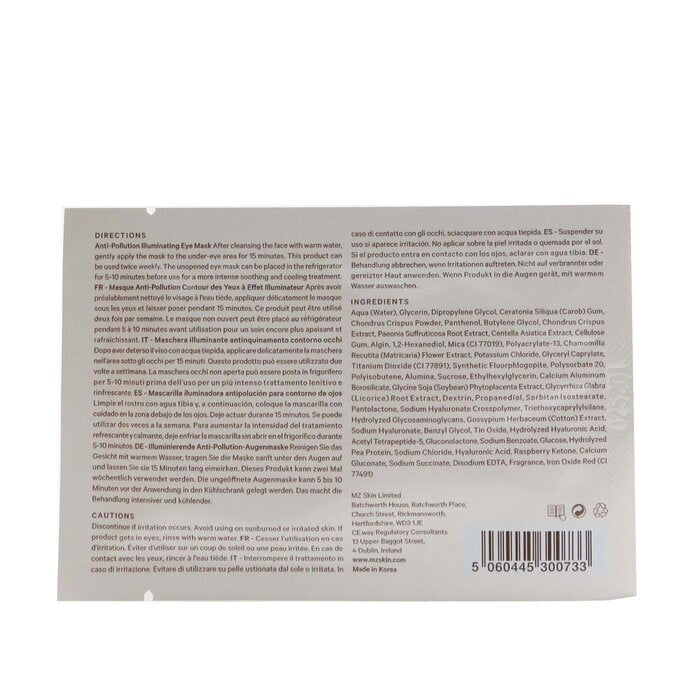 MZ Skin Anti-Pollution Aufhellende Augenmasken 5x 3g/0,1oz