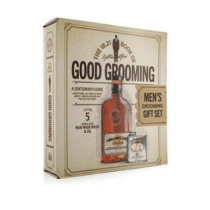 18.21 Man Made Book of Good Grooming Geschenkset Band 5: Noble Oud (Wash 532 ml + Öl 60 ml) 2-tlg.
