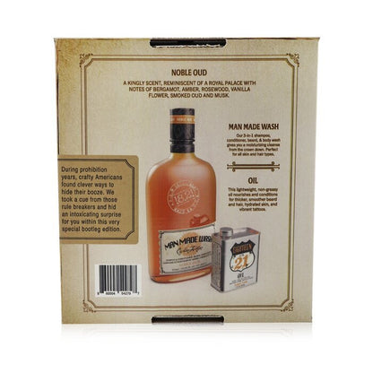 18.21 Man Made Book of Good Grooming Geschenkset Band 5: Noble Oud (Wash 532 ml + Öl 60 ml) 2-tlg.