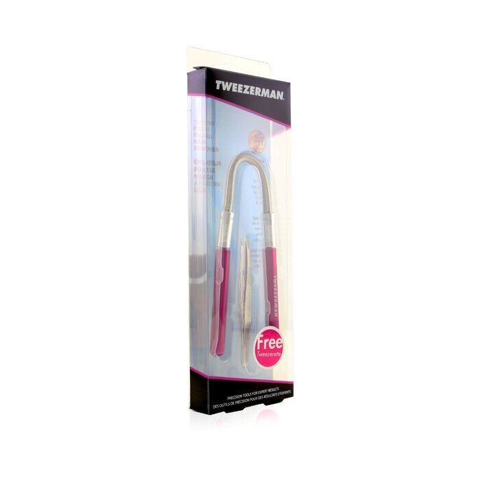 Tweezerman Smooth Finish Gesichtshaarentferner – Rosa (mit schräger Pinzette aus rostfreiem Stahl) 2 Stück