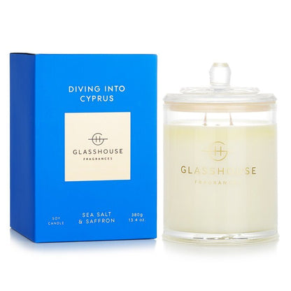 Glasshouse Dreifach-Duftkerze aus Soja – Diving Into Cyprus (Meersalz und Safran) 380 g/13,4 oz