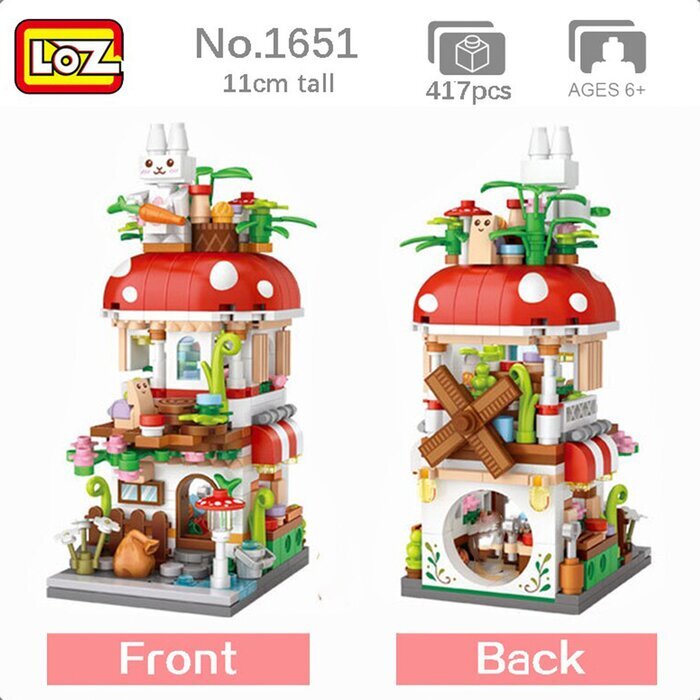 LOZ Street Series - Mushroom House Building Bricks Set 19.5x16.5x4.5cm