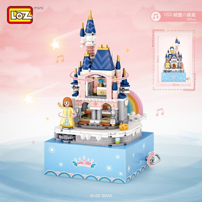 LOZ Creator - Princess Castle Rotating Music Box Building Bricks Set 19 x 26 x 8 cm
