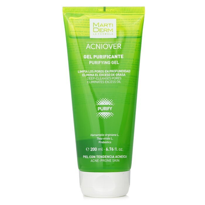Martiderm Acniover Purifying Gel reinigt die Poren tiefenwirksam und entfernt überschüssiges Öl (für zu Akne neigende Haut) 200 ml/6,76 oz