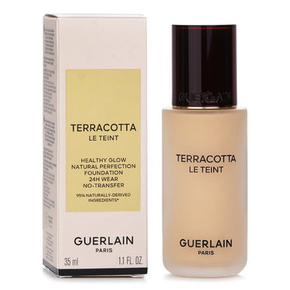 Guerlain Terracotta Le Teint Healthy Glow Natural Perfection Foundation, 24-Stunden-Halt, kein Abfärben, Nr. 2W Warm, 35 ml