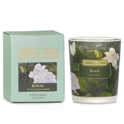 Carroll &amp; Chan Votivkerze aus 100 % Bienenwachs – Rosal (Neroli, Gardenie und Moschus) 65 g