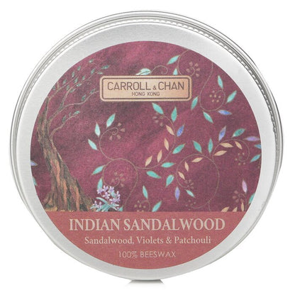 Carroll &amp; Chan 100 % Bienenwachs, Mini-Dose, Kerze – # Indisches Sandelholz (Sandelholz, Veilchen und Patchouli), 1 Stück