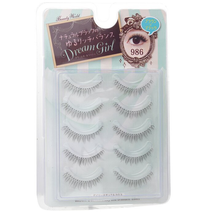 Beauty World Dream Girl Nylonwimpern - Nr. 986 Schwarz und Braun 5 Paar