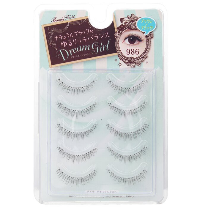 Beauty World Dream Girl Nylonwimpern - Nr. 986 Schwarz und Braun 5 Paar