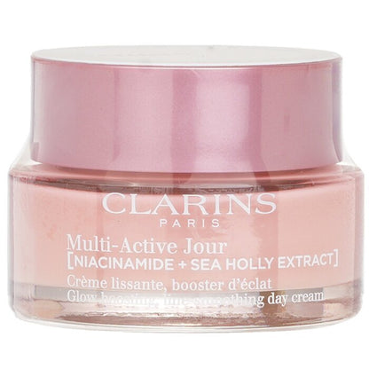 Clarins Multi-Active Jour (Niacinamid + Stranddistelextrakt) Glow Boosting Line-Smoothing Tagescreme für trockene Haut, 50 ml