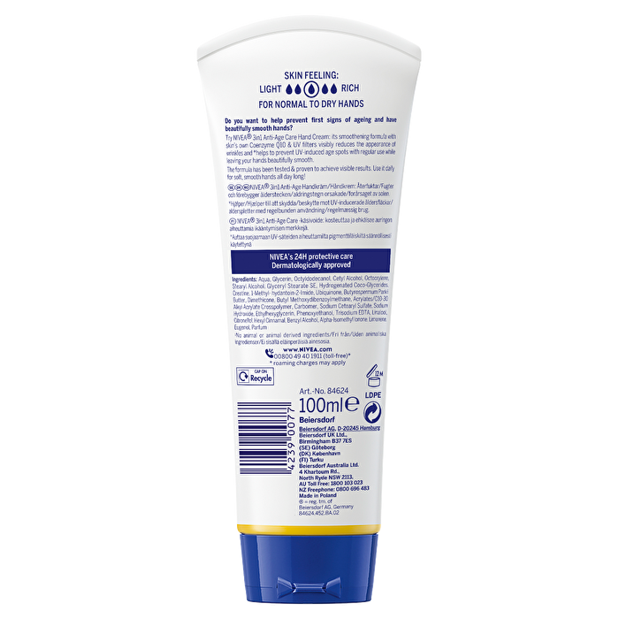 Nivea Mains Q10 3 en 1 Anti-Âge 100ml/3.4oz