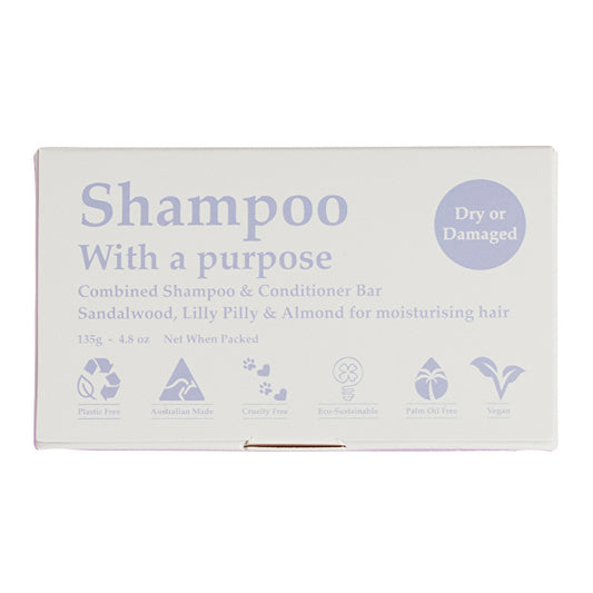 Shampoo With A Purpose Shampoo &amp; Conditioner Bar, für trockenes oder strapaziertes Haar, 135 g