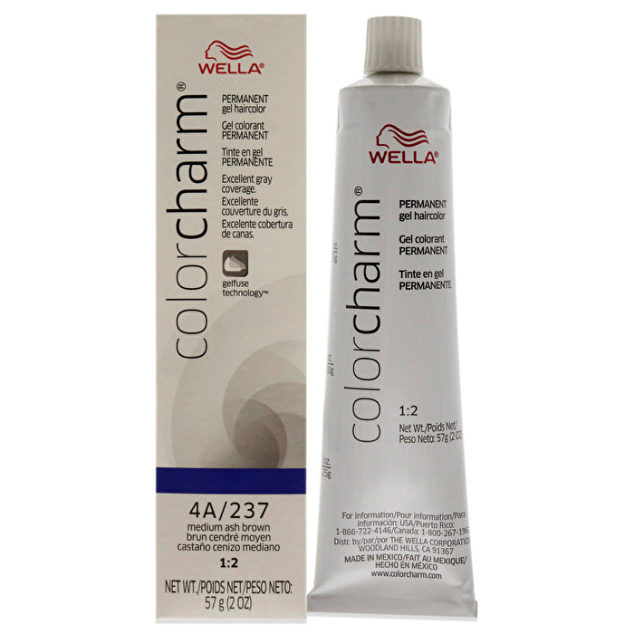 Wella Color Charm Permanentes Haarfarbengel – 237 4a Mittelaschbraun für Unisex, 60 ml